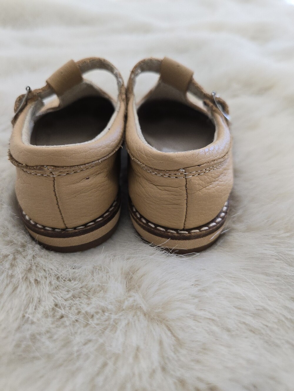 Zimmerman Shoes Flora T-Strap Shoes – Camel Leather | Toddler Size 6 Medium (E) - Picture 7 of 7